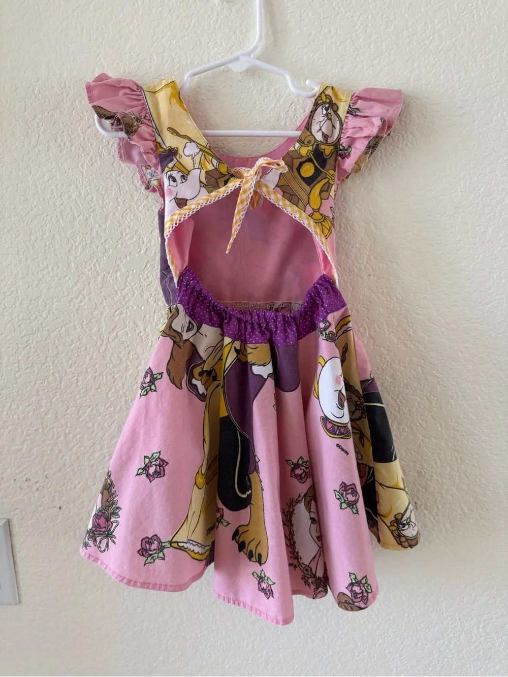 Pink Belle & Beast Print Girls' Casual Dress